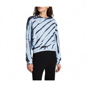 Proenza Schouler White Label Blue Tie-Dye Boxy Casual Sweatshirt, Women's XS